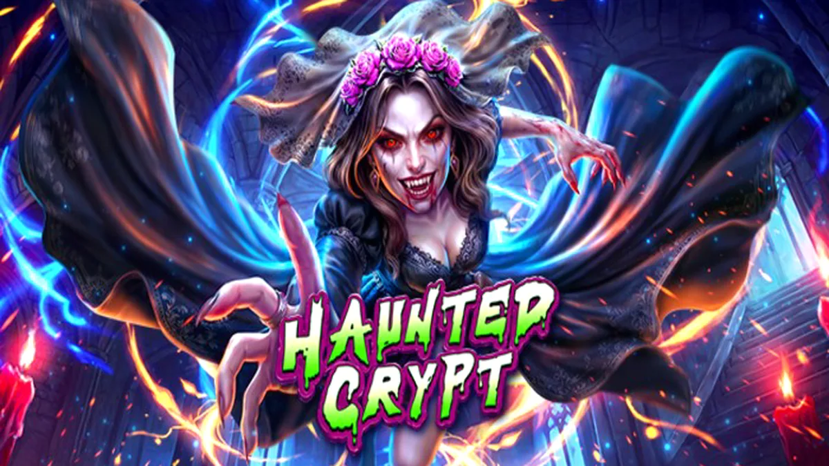 Tampilan visual slot Candy Rush dengan tema permen neon yang cerah dan grid 7x7 yang dinamis.